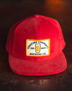 Red Courduroy Patch Hat